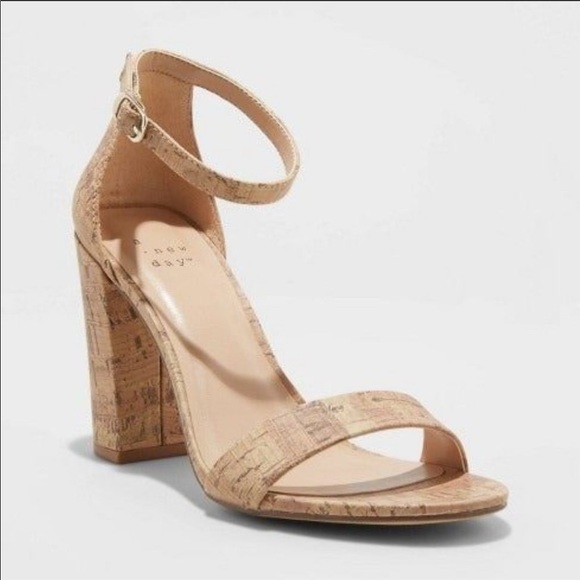 a new day Shoes - NWT A NEW DAY Ema High Block Heel Cork Pumps Tan